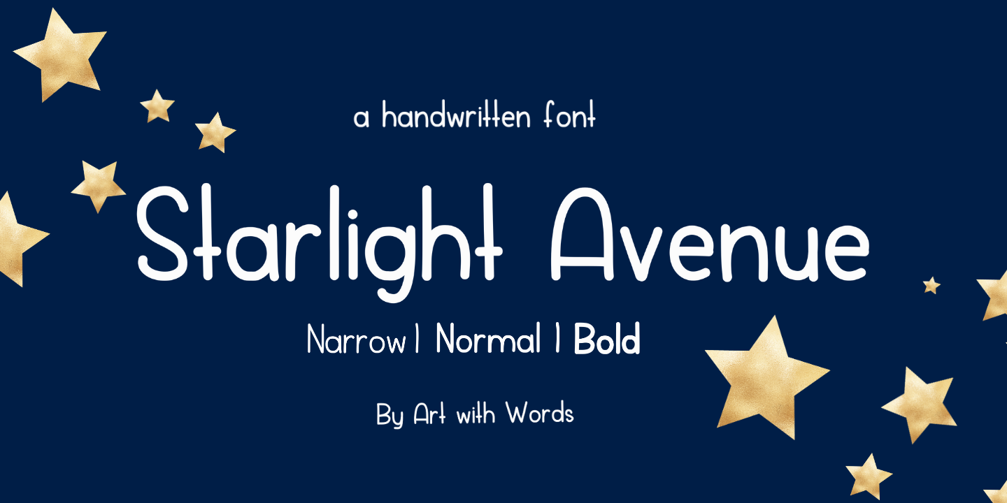 Пример шрифта Starlight Avenue
